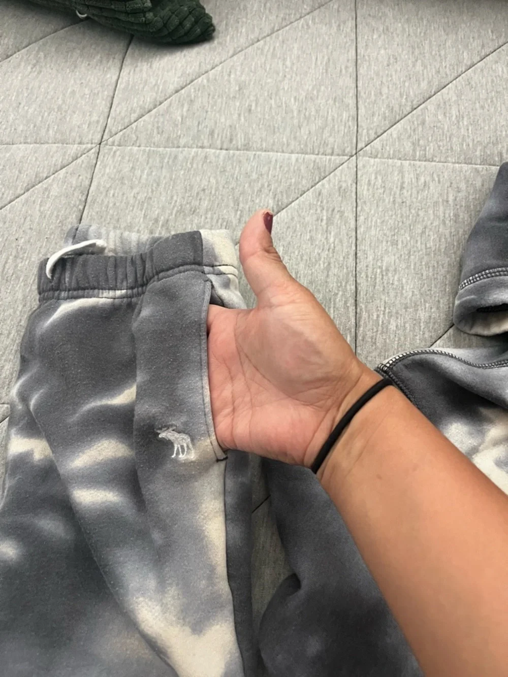 abercrombie kids Gray & White Tie-Dye Hoodie and Joggers Set